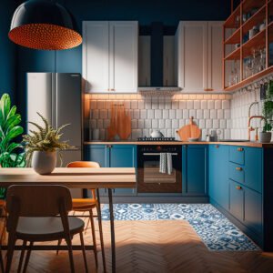 elegant tile vinyl kitchen